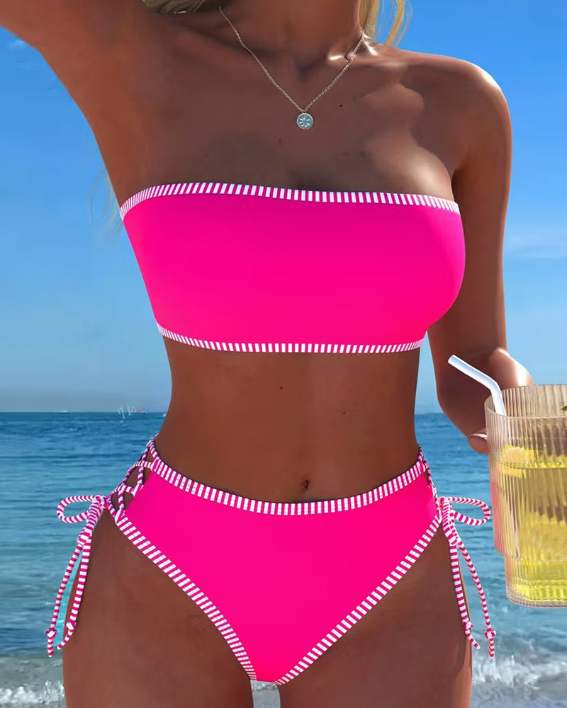 Detachable Strap Color-Block Two-Piece Bikini