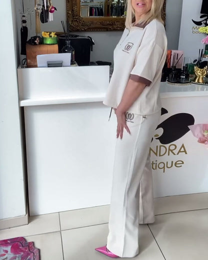 Lässiger Polo-Sportanzug in Kontrastfarbe