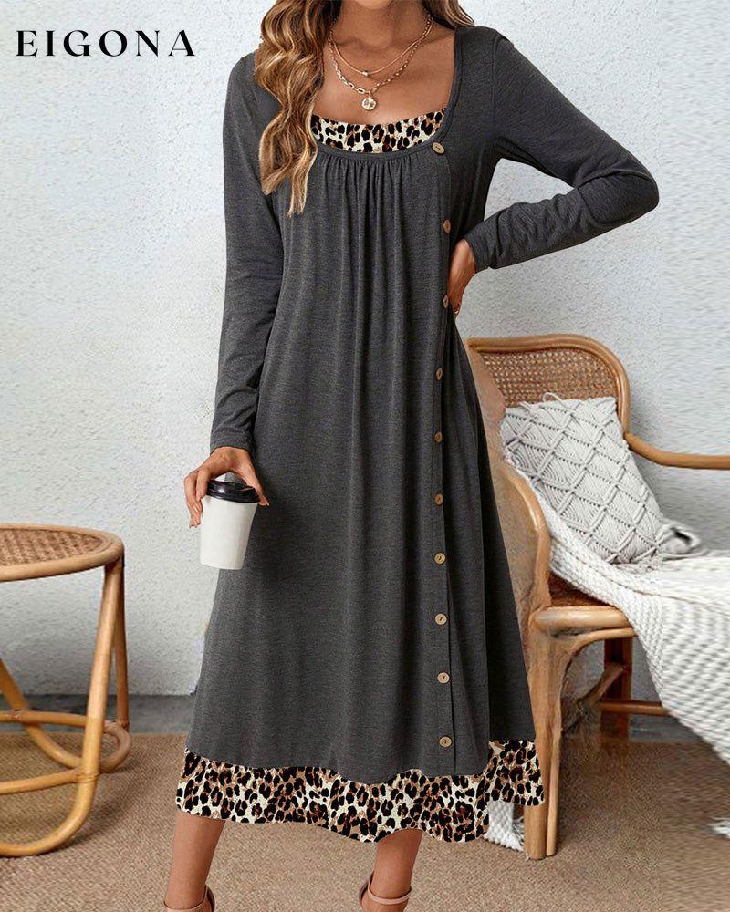 Square neck button dress 2023 f/w 23BF casual dresses Clothes Dresses spring