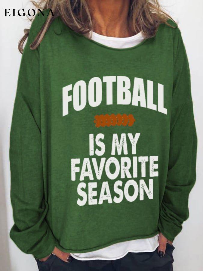 Women's Football Is My Favorite Season Print Sweatshirt ball print