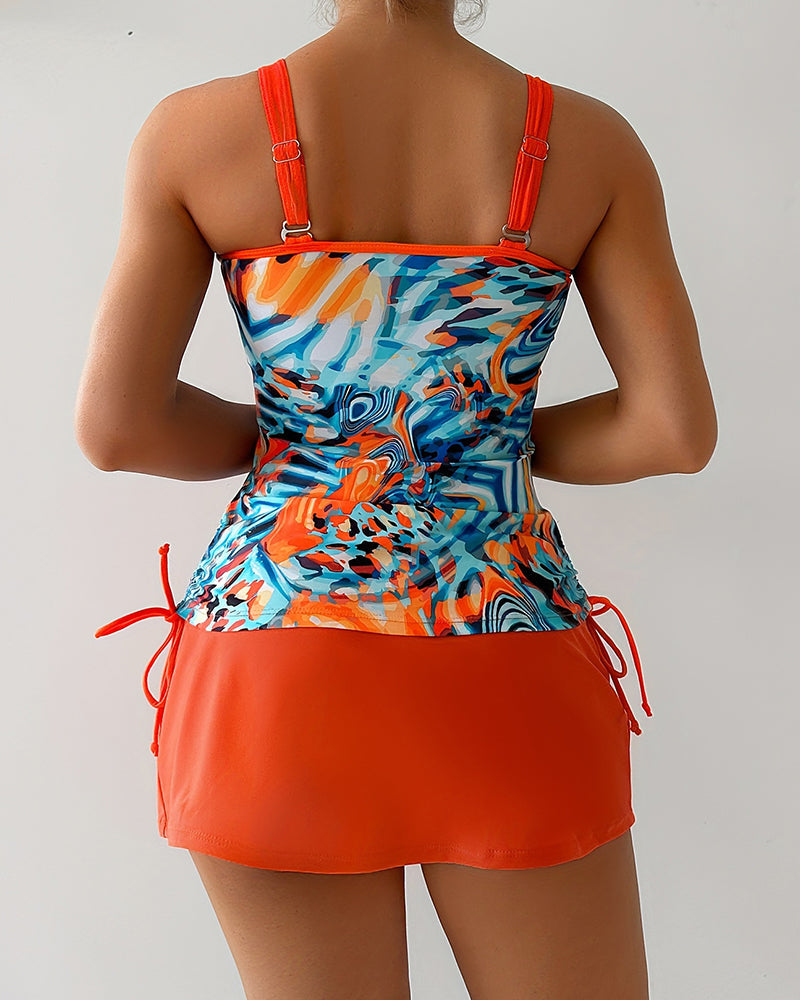 Sexy schulterfreier Badeanzug mit Print