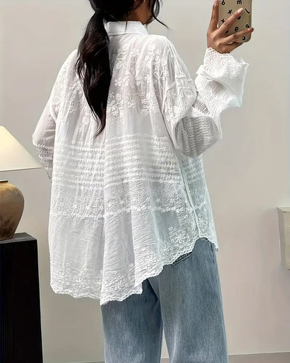 Spitzenhemd mit französischem Revers