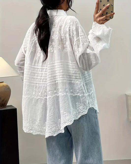 Spitzenhemd mit französischem Revers