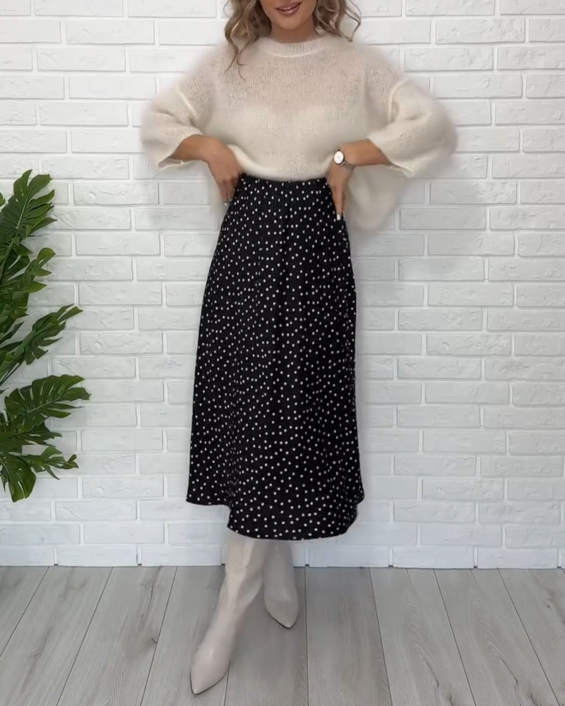 Simple Polka Dot Slim Skirt 2024 f/w skirts