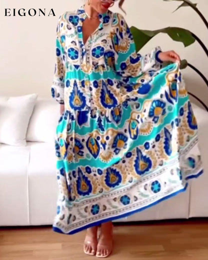 Casual ethnic style long dress casual dresses spring summer