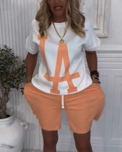 Lässiger Sportanzug mit Buchstabendruck