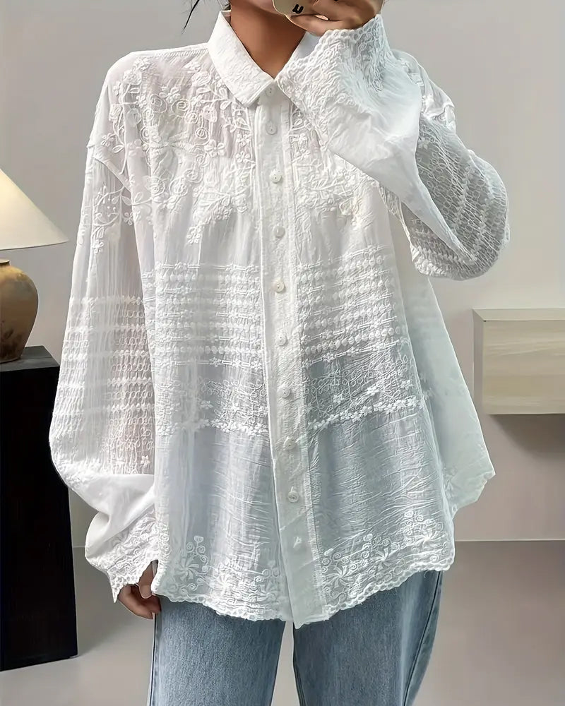 Spitzenhemd mit französischem Revers