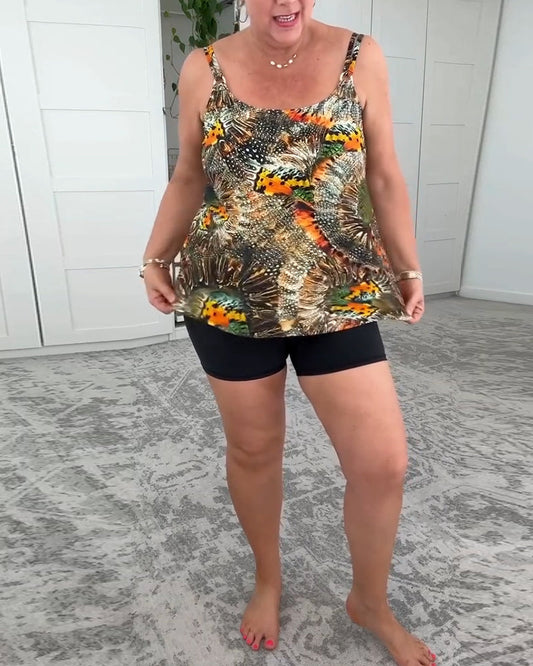 Costume da bagno boxer stampato in due pezzi