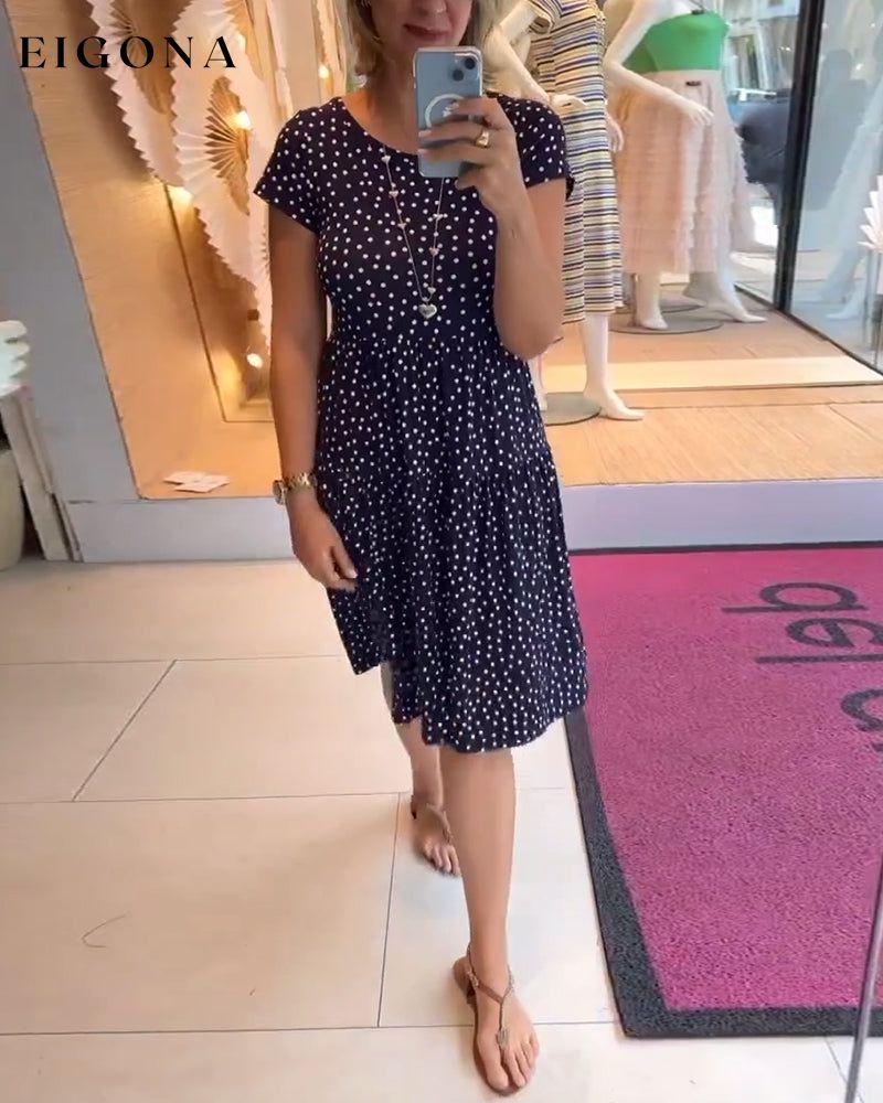 Casual short sleeve polka dot dress casual dresses summer