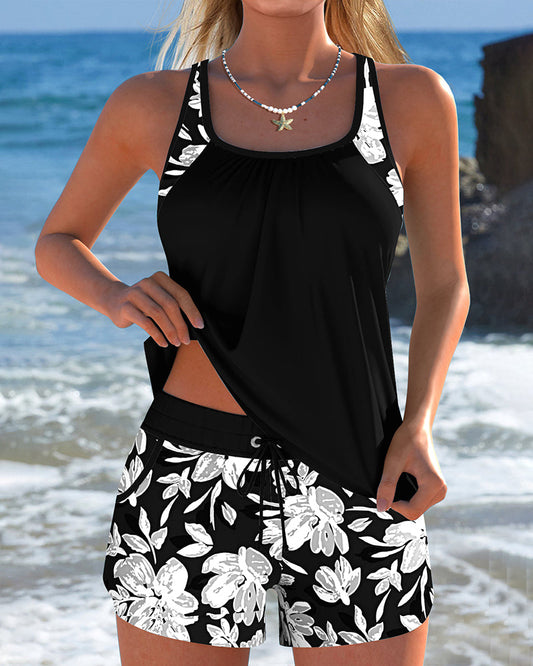 Petal Print Boyshort Tankini