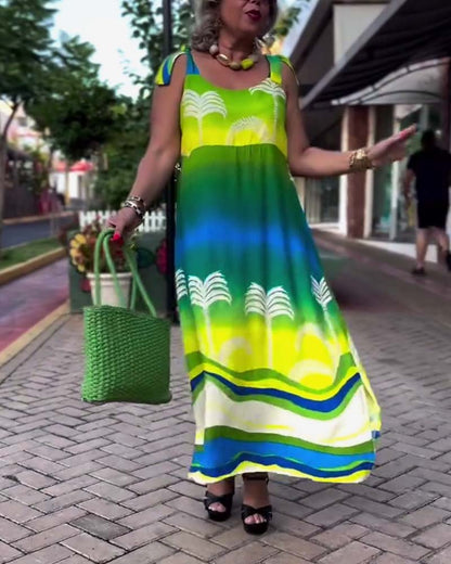 Resort-Kleid mit Regenbogen-Sling-Print