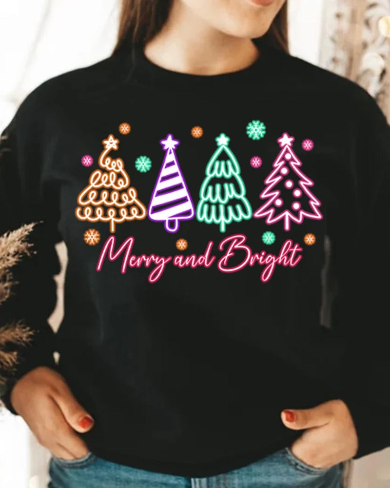 Merry and Bright Non-Neon Sweatshirt 2024 f/w christmas sweatshirts