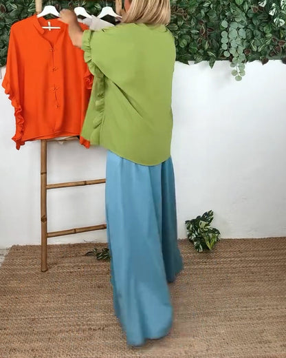 Hemd mit Reversknopf und Fledermausärmeln