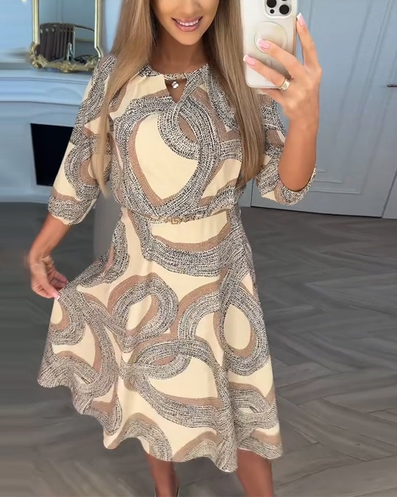 Bedrucktes Pendler-Straßenkleid