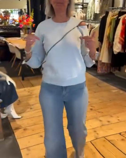 Lässiges Sweatshirt mit Reißverschluss und Rundhalsausschnitt