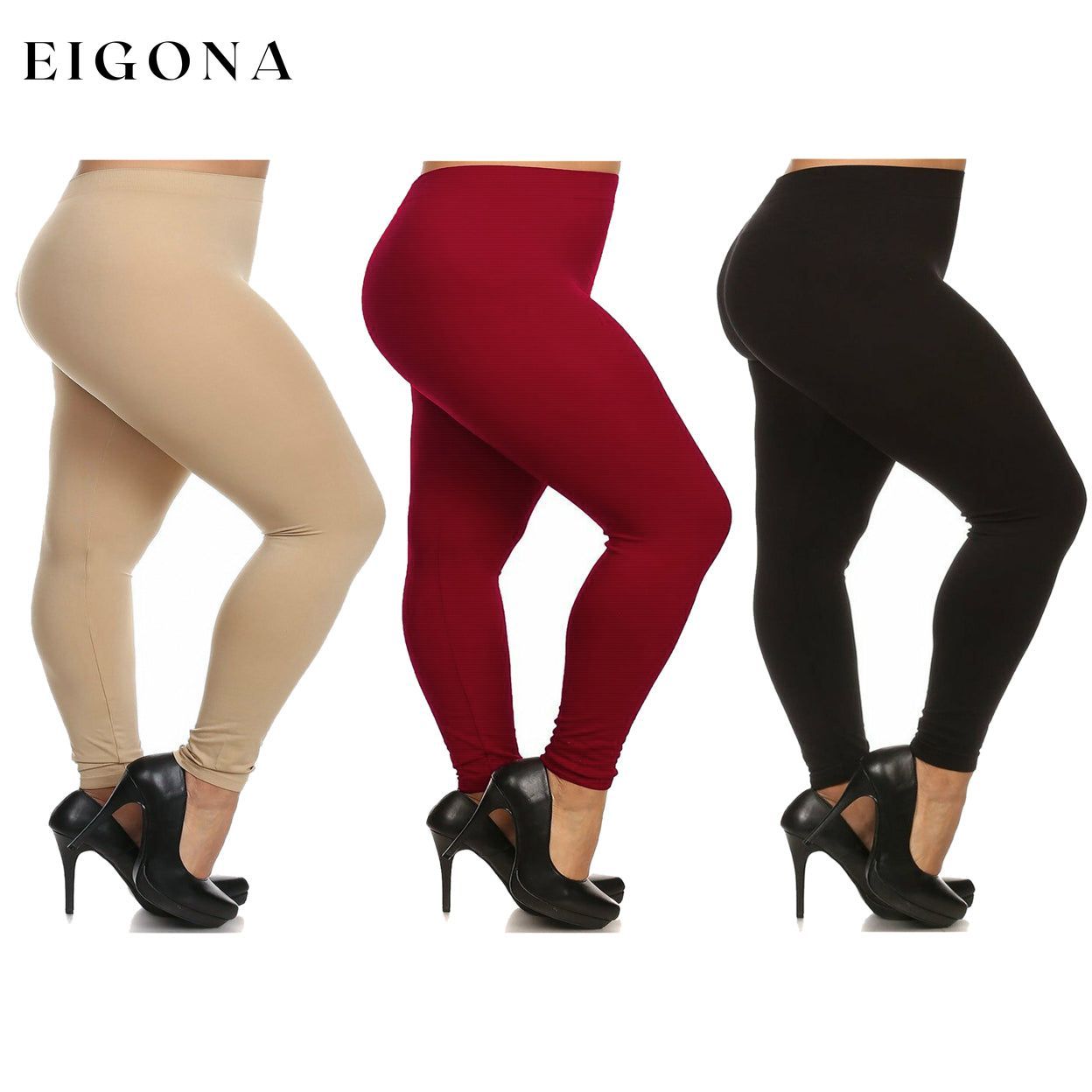 3-Pack: Plus Size Women's Casual Ultra-Soft Workout Yoga Leggings bottoms refund_fee:1200