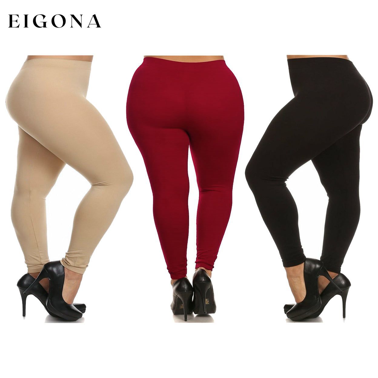 3-Pack: Plus Size Women's Casual Ultra-Soft Workout Yoga Leggings bottoms refund_fee:1200