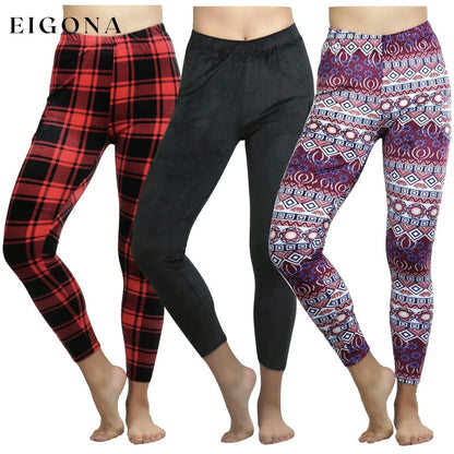 3-Pack: ToBeInStyle Women's Ultra Soft Velour Leggings __stock:100 bottoms refund_fee:1200