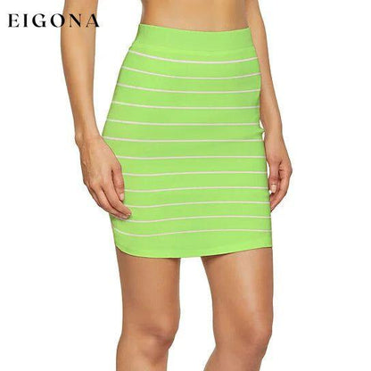 3-Pack: Women's Striped Seamless Microfiber Slim Nylon Pull-On Closure Mini Skirts __stock:1000 bottoms refund_fee:800