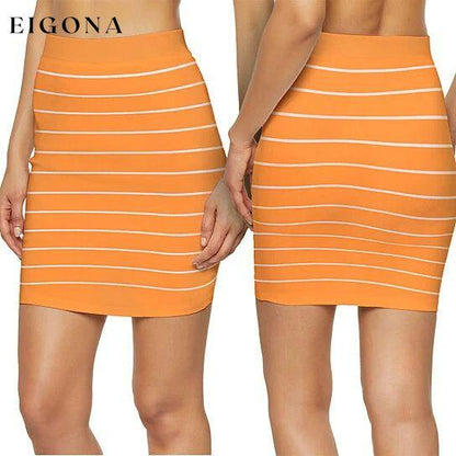 3-Pack: Women's Striped Seamless Microfiber Slim Nylon Pull-On Closure Mini Skirts __stock:1000 bottoms refund_fee:800