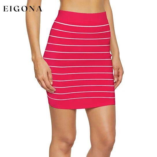 3-Pack: Women's Striped Seamless Microfiber Slim Nylon Pull-On Closure Mini Skirts __stock:1000 bottoms refund_fee:800