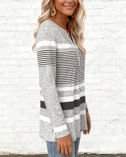 Striped Casual Long-Sleeve Top