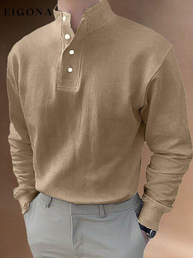 Casual Solid Button Pullover men