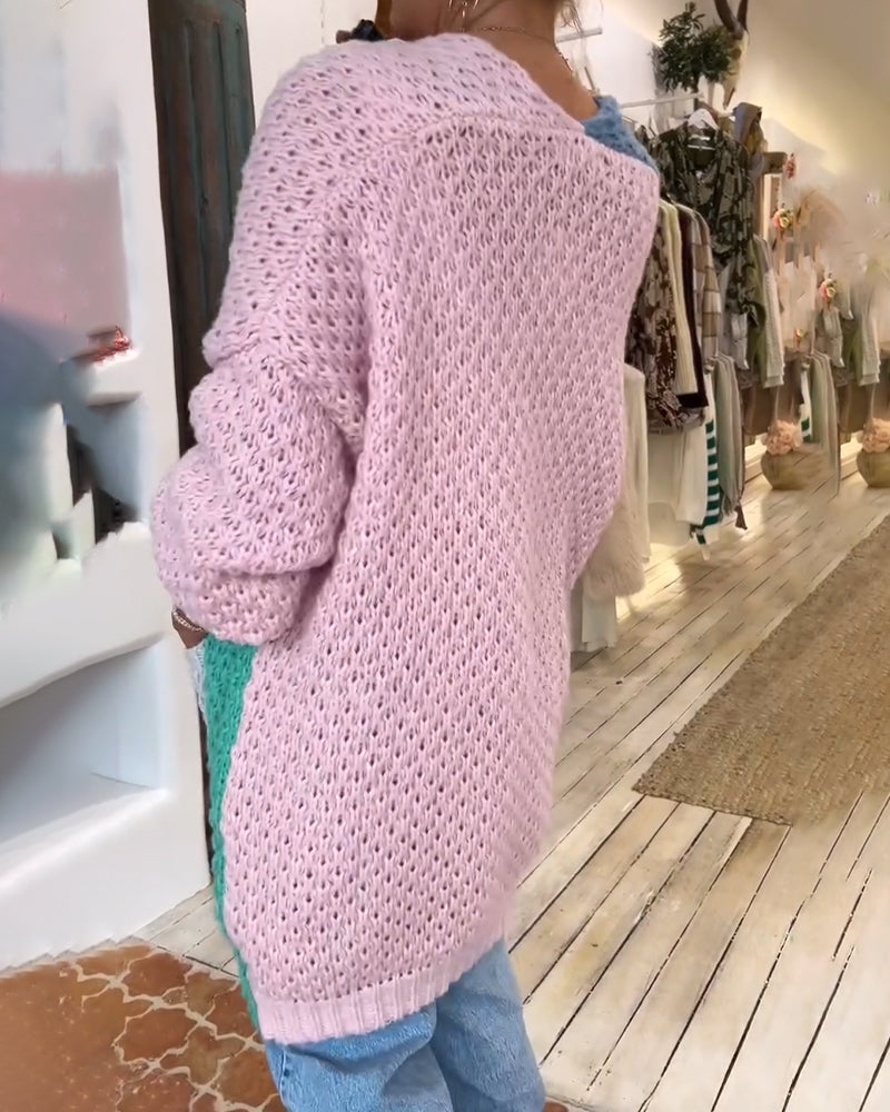 Cardigan colorato di media lunghezza