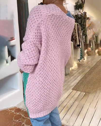 Cardigan colorato di media lunghezza