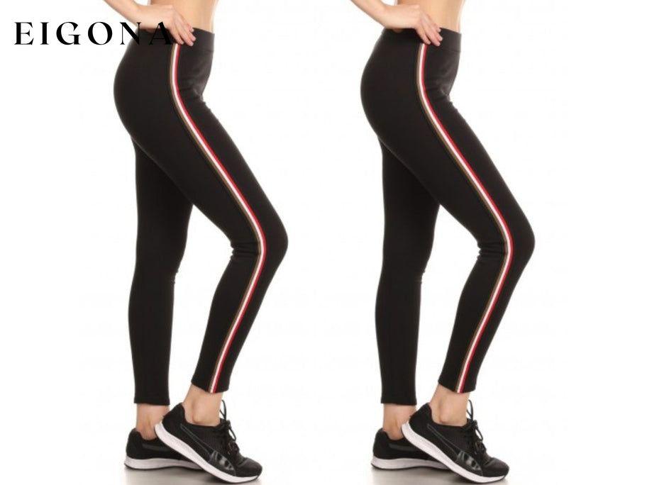 2-Pack: Women's Cotton Blend Side Stripe Leggings __stock:500 bottoms refund_fee:800