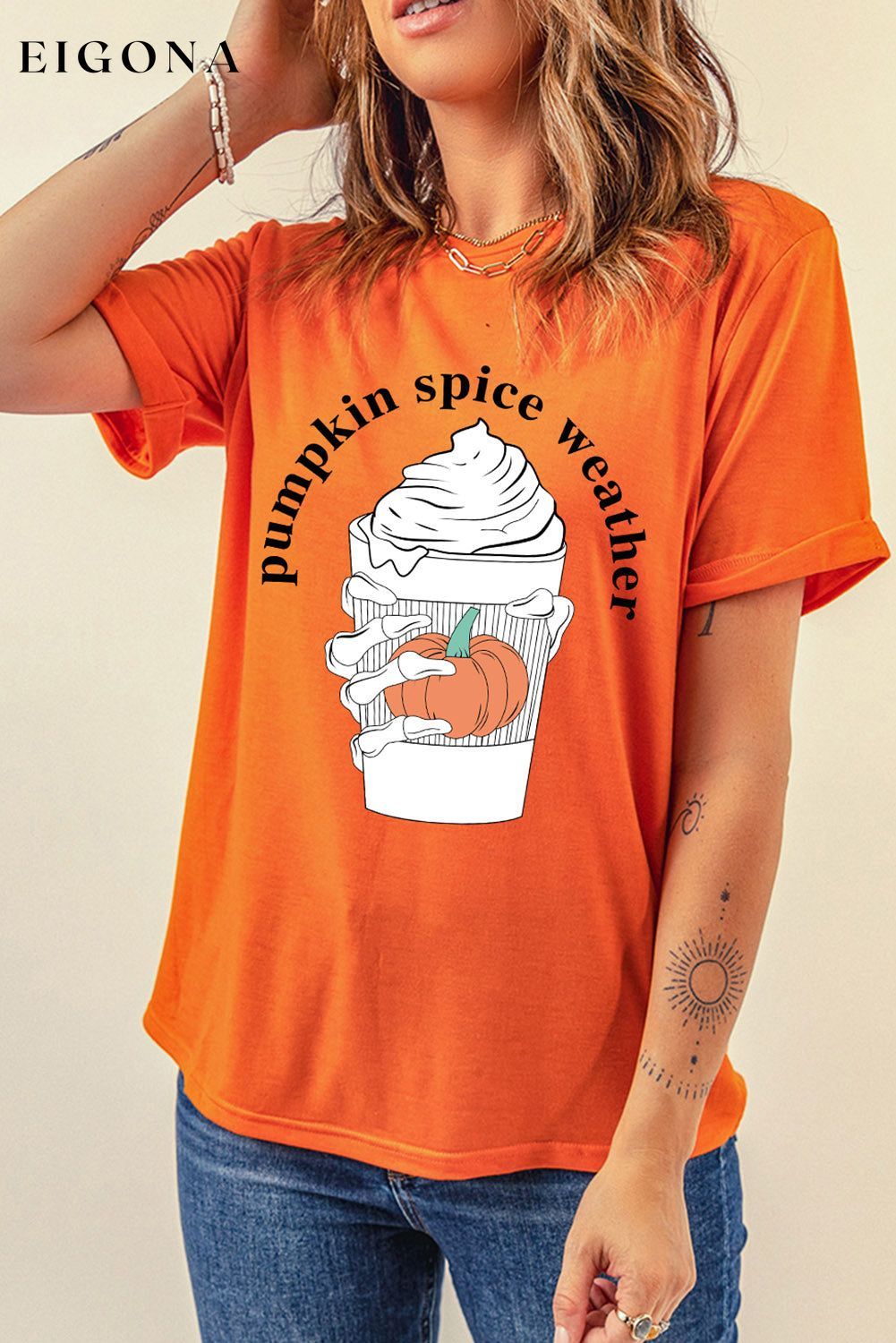 PUMPKIN SPICE WEATHER Graphic T-Shirt clothes Ship From Overseas SYNZ t shirts trend