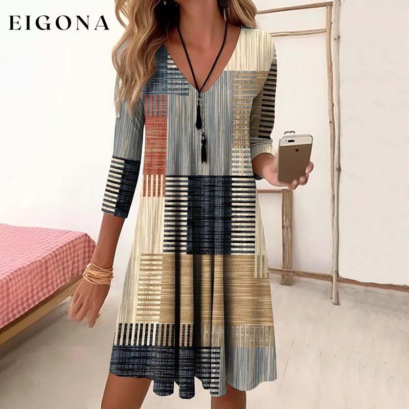 Vintage Colour Block Dress Multicolor 19.99 best Best Sellings casual dresses clothes Plus Size Sale short dresses Topseller