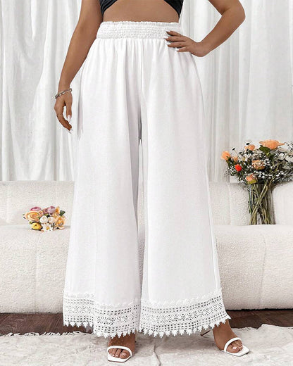 Modische Hose mit weitem Bein und Spitzennähten