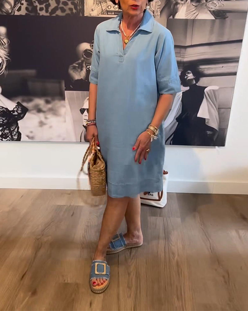 Abito casual a maniche corte con risvolto