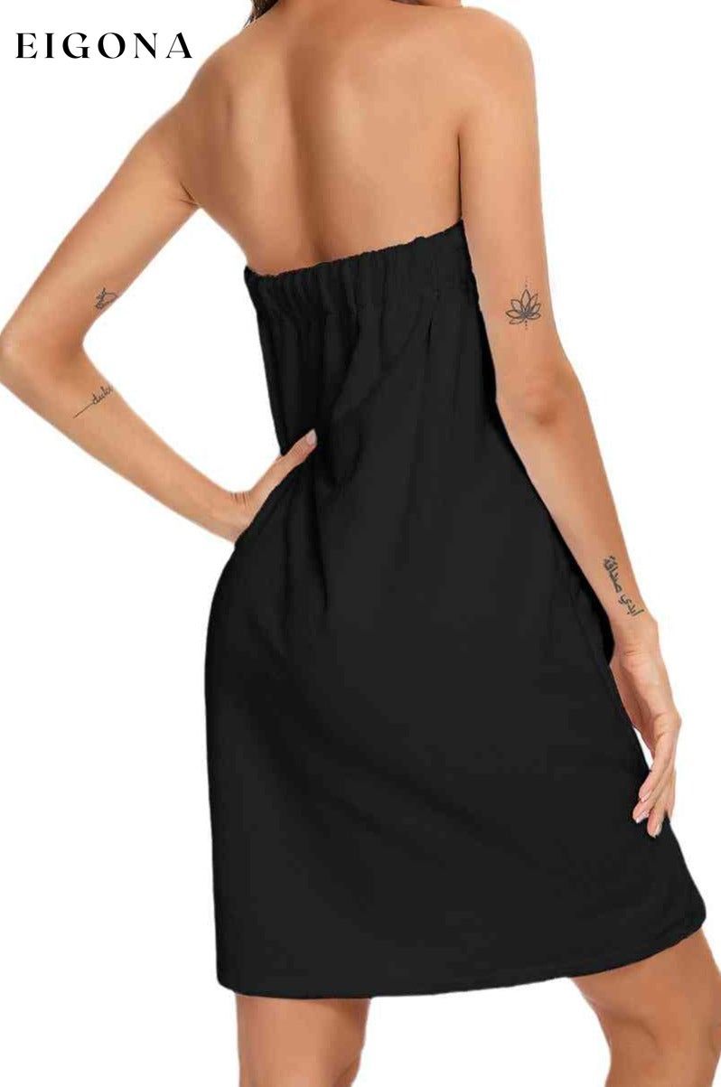 Strapless Robe with pocke clothes H#Y lounge lounge wear loungewear Ship From Overseas