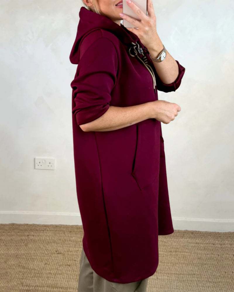 Oversized Hooded Dress with Pockets