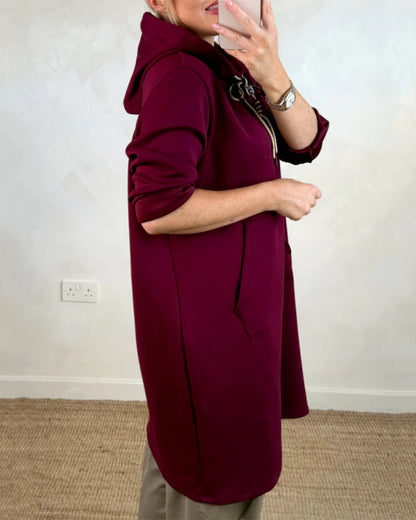 Oversized Hooded Dress with Pockets