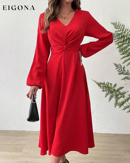 Solid color slim fit dress 2023 f/w 23BF christmas Clothes elegant dress