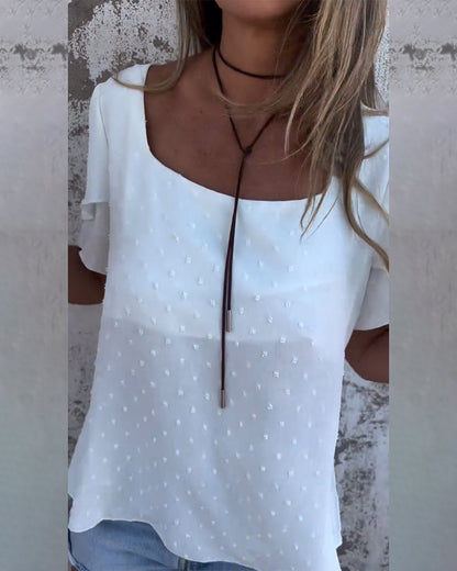 Doppellagige Bluse mit dreidimensionalen Blumen