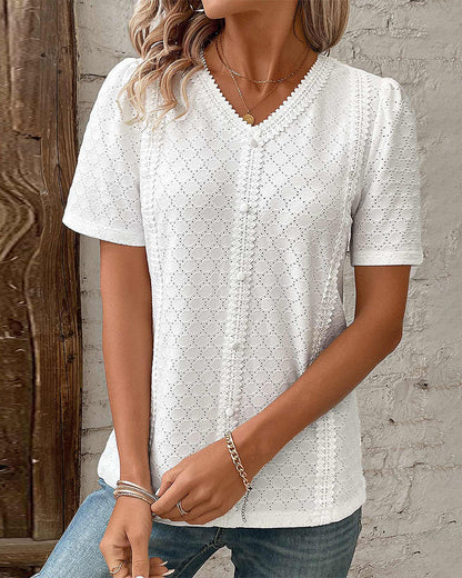 Top tinta unita con maniche a palloncino