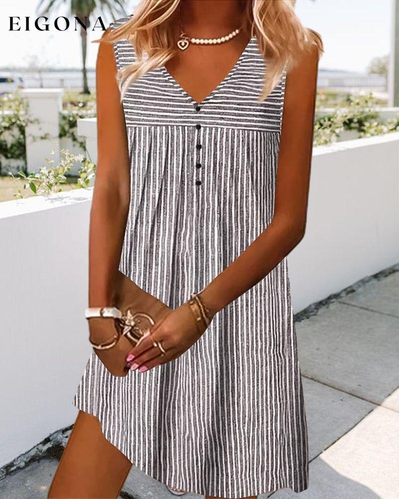 Striped print sleeveless dress 23BF Casual Dresses Clothes Dresses Summer
