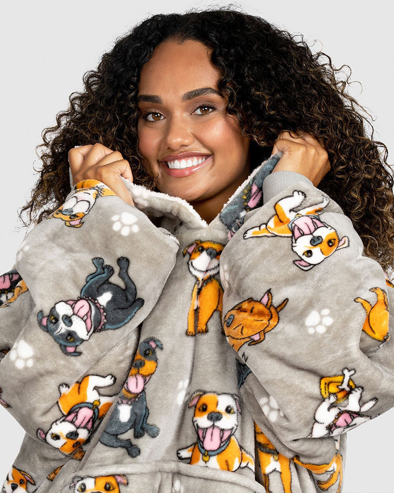 Staffy Printed Loose Blanket Hoodie 2024 f/w Blanket Hoodies