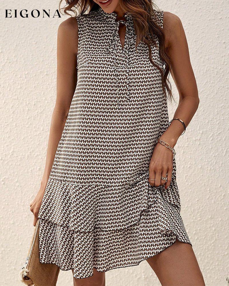 V-neck Stripe Print Dress 23BF Casual Dresses Clothes Dress Dresses Summer