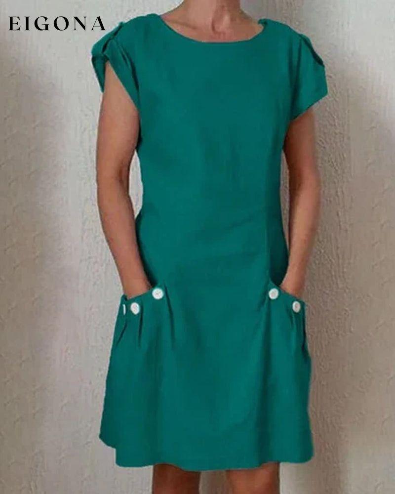 Solid color dress with pockets Green 23BF casual dresses Clothes Dresses Spring Summer