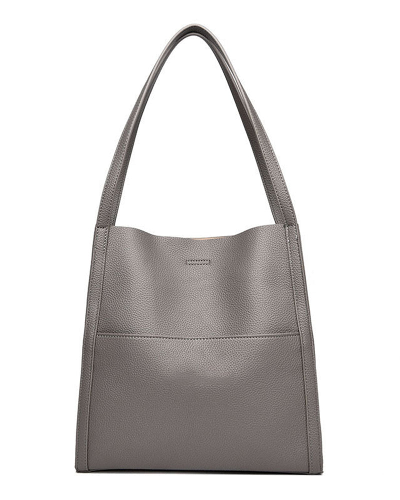 Solid color simple shoulder bag
