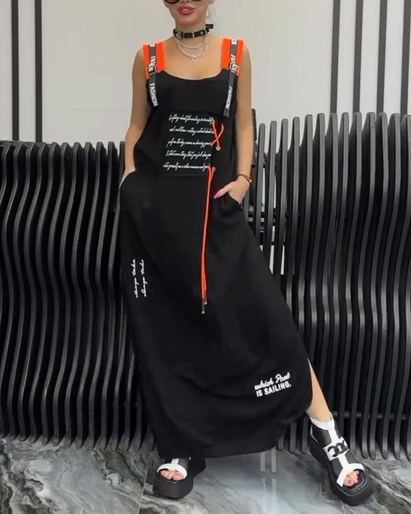 Ärmelloses Kleid mit personalisiertem Buchstabendruck