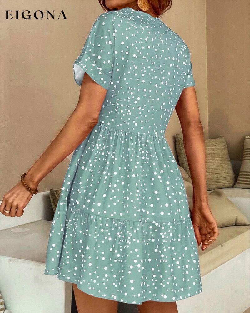 V Neck Polka Dot Print Dress 23BF Casual Dresses Clothes Dresses Spring Summer