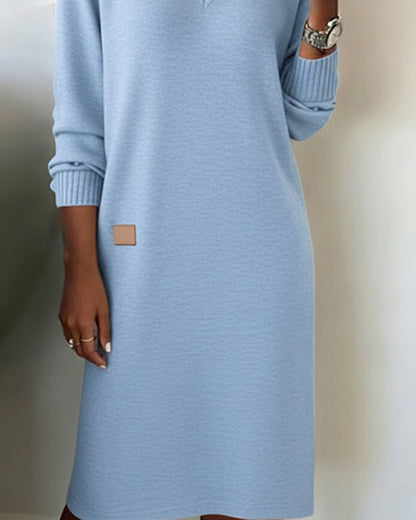V-Neck Stylish Sweater Dress