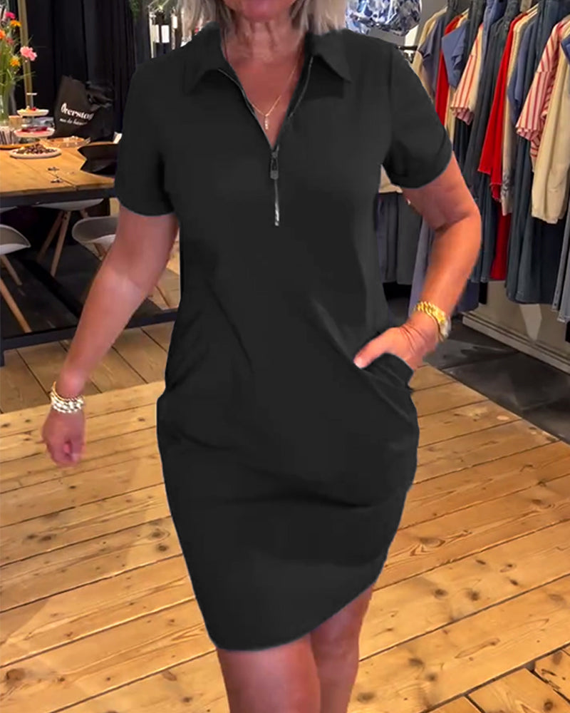 Kleid mit Revers und Reißverschluss