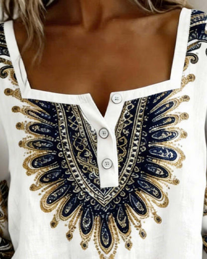 Bohemian Square Neck Blouse